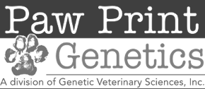 Paw print genetics logo